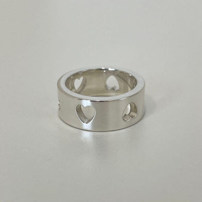 Tiffany & Co Sterling Silver 925 Heart Stencil Cutout Ring Size 53 US 6.5 Rare