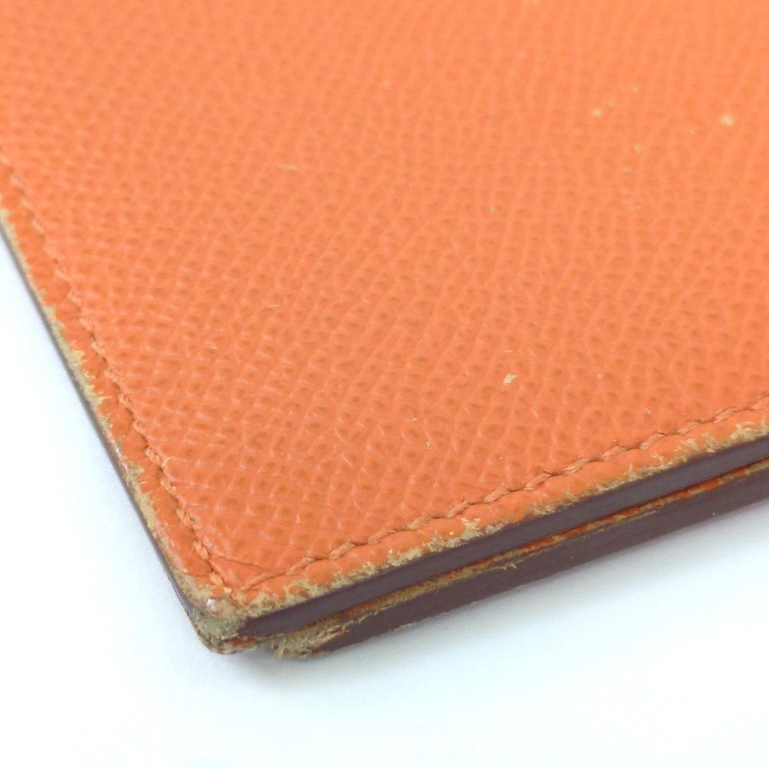 HERMES Agenda Vision 2 Notebook Cover Orange Epsom Leather France 6.8x3.9in