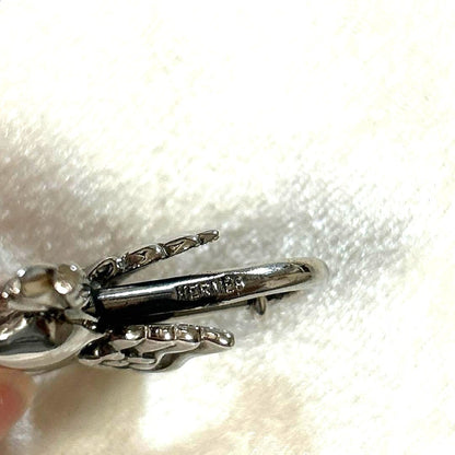 Hermes Cadena Pegasus Padlock Charm Silver Tone Metal 1993 Limited 1.4in Auth