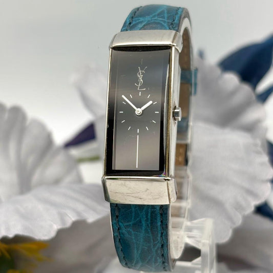 Yves Saint Laurent 5421 H05569 Quartz Rectangular Watch Women Battery Replaced