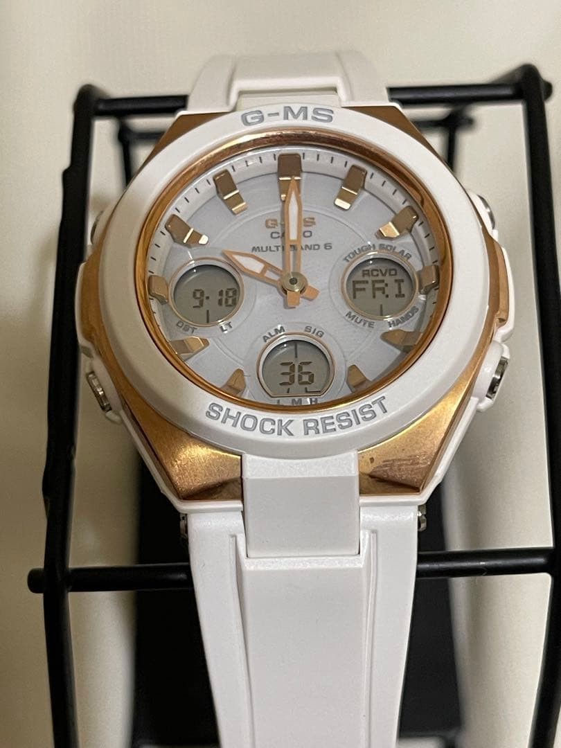 CASIO Baby-G G-MS MSG-W100G Tough Solar Womens Watch White Gold Dial Multiband