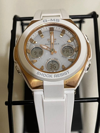CASIO Baby-G G-MS MSG-W100G Tough Solar Womens Watch White Gold Dial Multiband