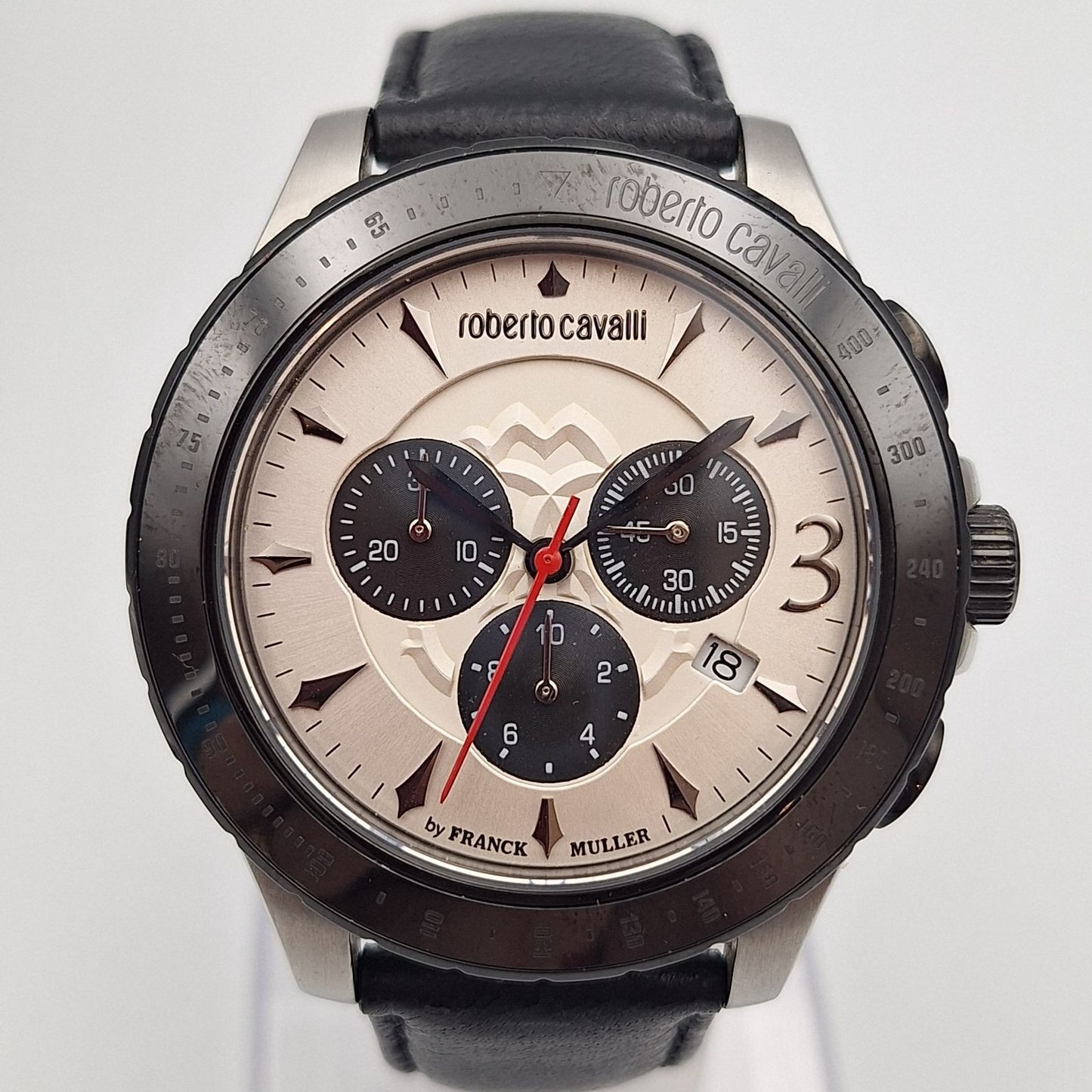 Roberto Cavalli by Franck Muller RV1G014L0041 Quartz Chronograph Watch Men W/Box