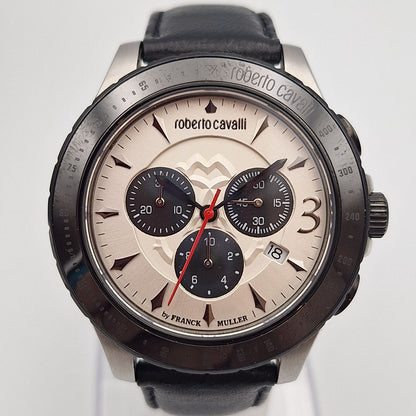 Roberto Cavalli by Franck Muller RV1G014L0041 Quartz Chronograph Watch Men W/Box