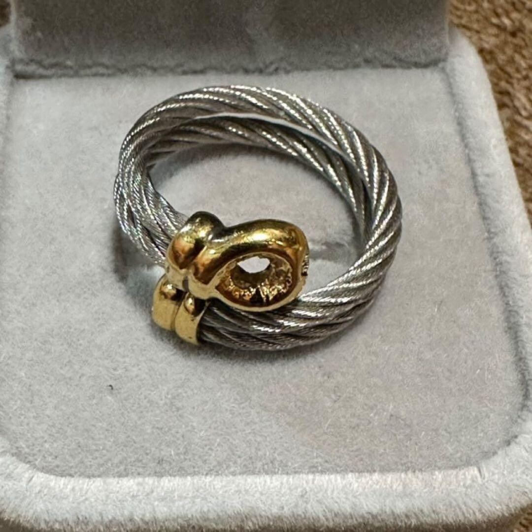 Rare Philippe Charriol Cable Design Ring Gold Silver Size 61 US 9.5 Used Japan