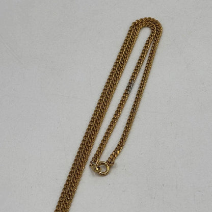 CHANEL Coco Mark Pendant Necklace Gold Tone Vintage Jewelry Round Medallion