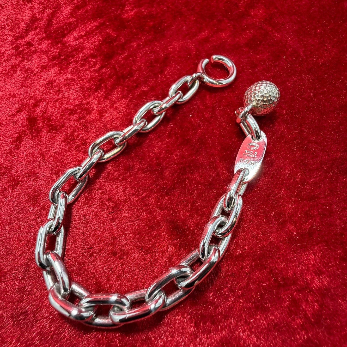 Georg Jensen  # 378 Sterling Silver 925 Golfball Bracelet Andreas Mikkelsen Rare