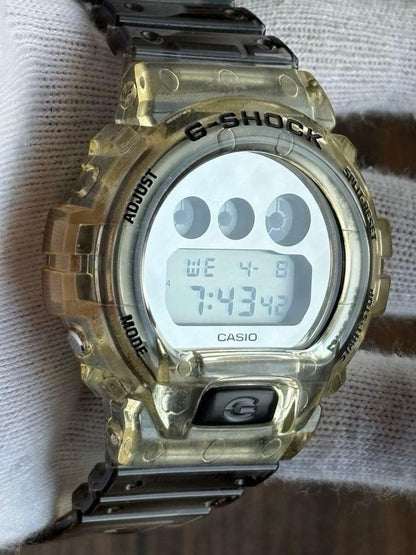 CASIO G-SHOCK DW-6900SK Skeleton Clear Yellow Smoke Resin Digital Watch 49mm