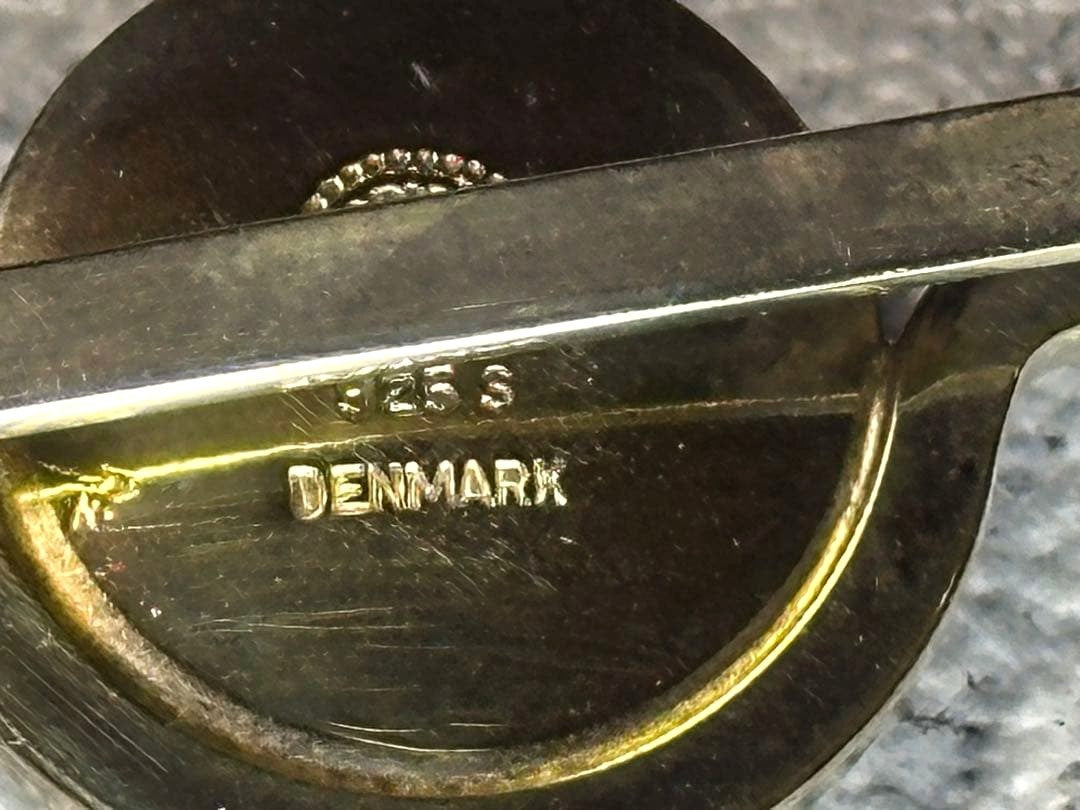 Georg Jensen Anchor Cufflinks Tie Clip Set Sterling Silver 925 Blue Denmark Men