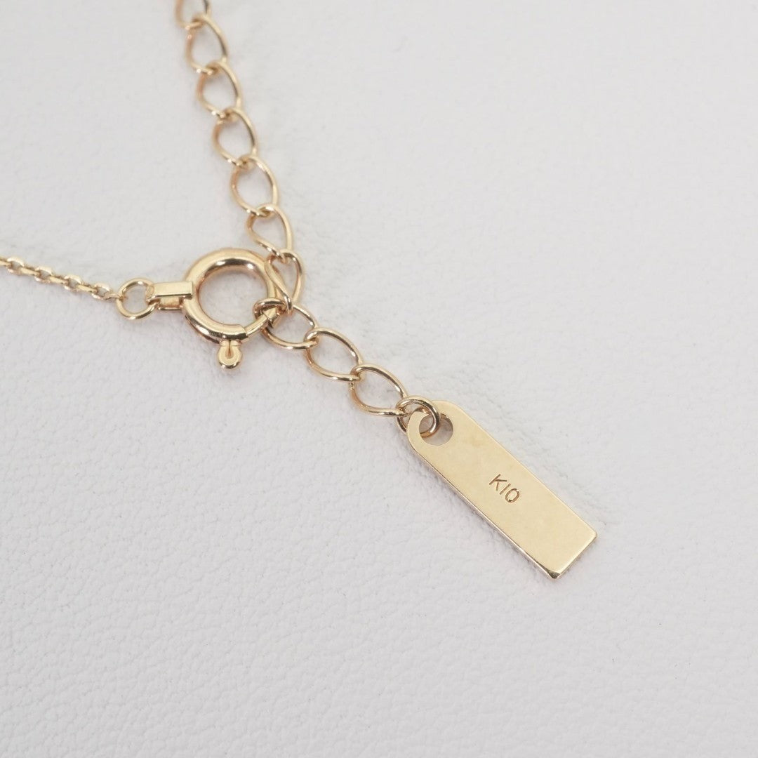 Excellent Celine K10 Gold Diamond Horseshoe Necklace Horse Shoe Pendant L 16.5in