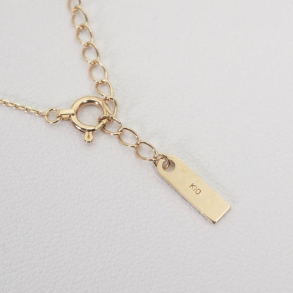 Excellent Celine K10 Gold Diamond Horseshoe Necklace Horse Shoe Pendant L 16.5in