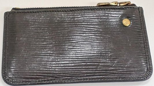 Louis Vuitton Epi Leather Key Pouch Coin Case Black Gold HW Authentic France