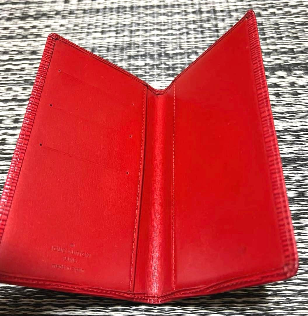 Louis Vuitton Epi Leather Agenda Cover Red Notebook Case Planner Spain Authentic