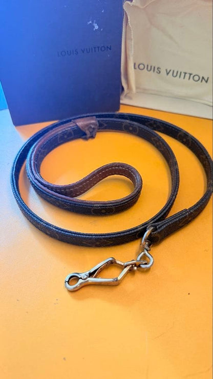 Louis Vuitton Monogram Pet Leash Lesse Baxter MM M58056 Dog Leather 110cm 43.3in