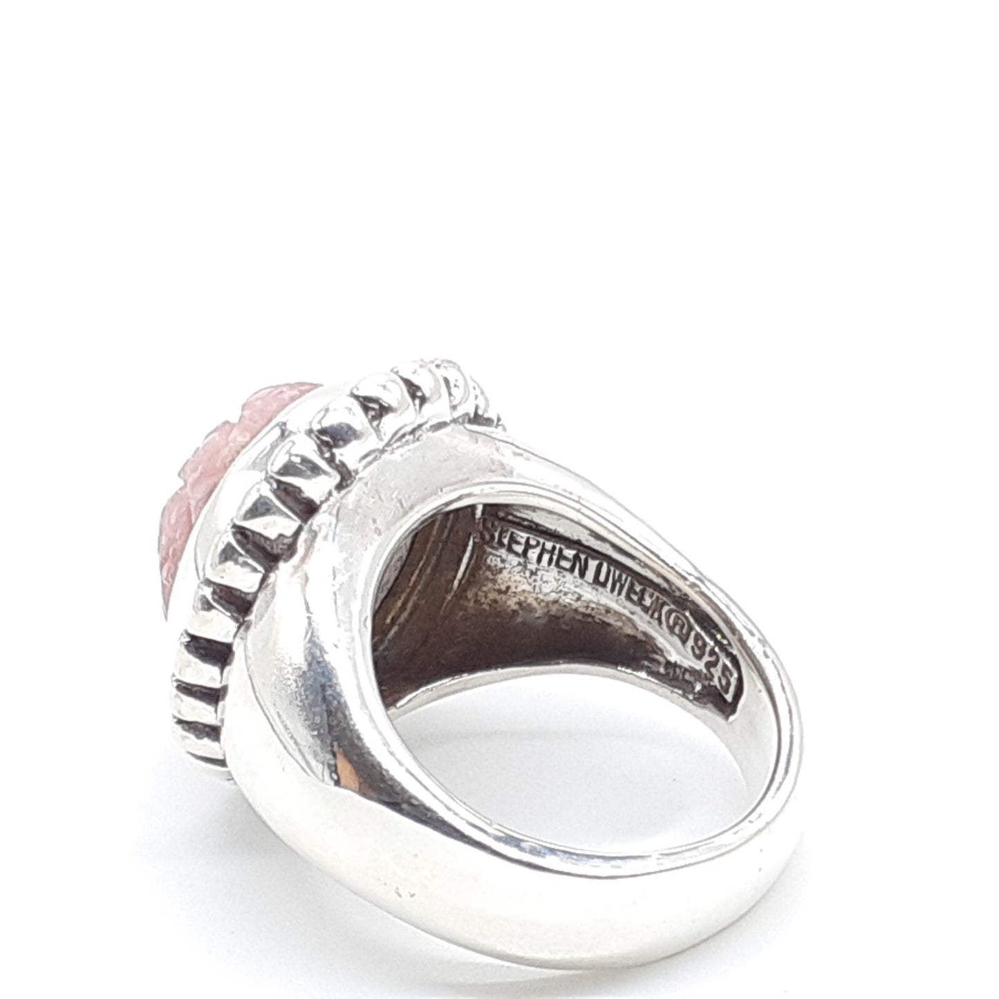 Stephen Dweck Sterling Silver 925 Rhodochrosite Ring Size 47 US 4 Used Women