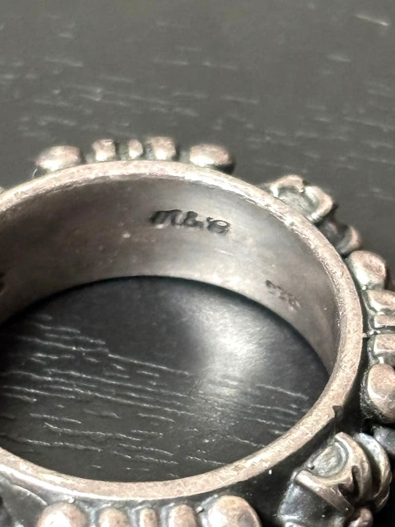 a&g Silver 925 Cross Engraved Band Ring Oxidized Size US7.5-8 Used Vintage