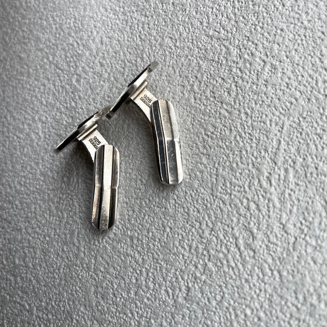 Georg Jensen Cufflinks 60B Sterling Silver 925 Denmark Mens Geometric Vintage