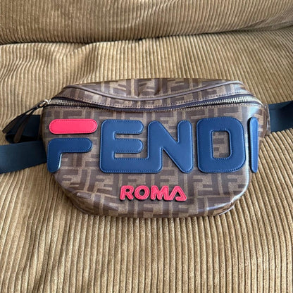 Fendi x Fila Roma Authentic Crossbody Waist Bag Belt Bag Used Minor Scratches
