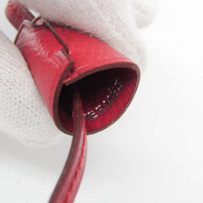 Hermes Auth Mini Clochette Bag Charm Key Holder Silver Red Epsom Metal 13.2 cm