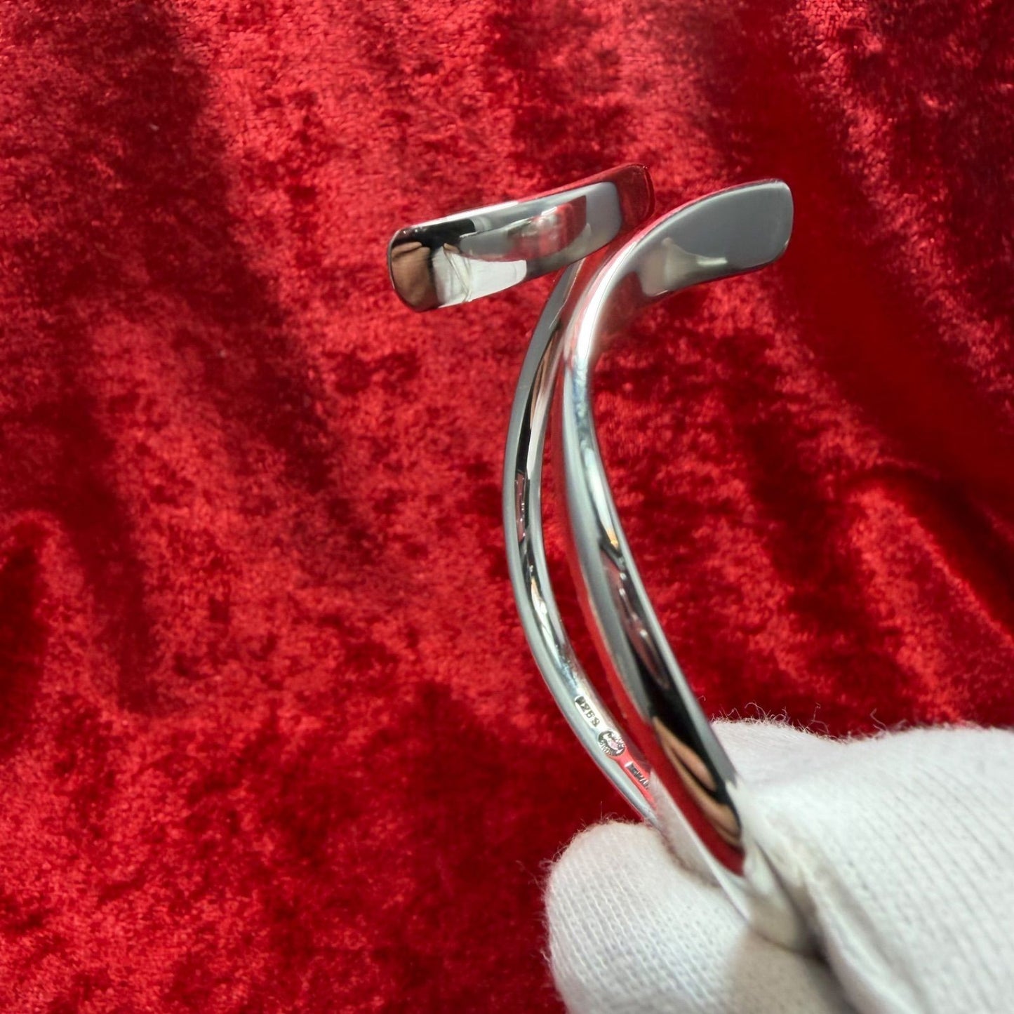 Excellent Georg Jensen Sterling Silver 925 Twist Cuff Bangle Bracelet L19cm 7.5"