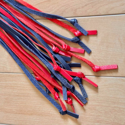 Rare Loewe Red Blue Black Leather Tassel Charm Bag Charm Key Ring Used Japan