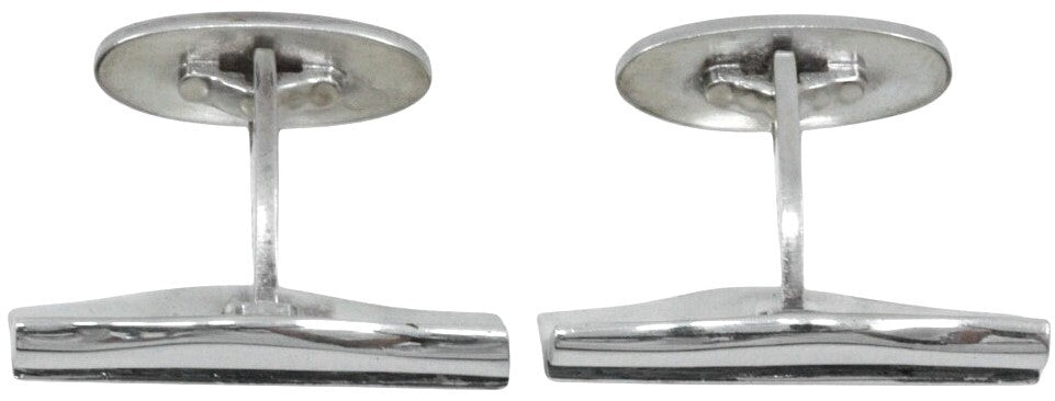 Georg Jensen #204 Cufflinks Silver 925 Wave Ripple Denmark Men 0.5x1.1in. Used