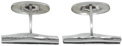 Georg Jensen #204 Cufflinks Silver 925 Wave Ripple Denmark Men 0.5x1.1in. Used