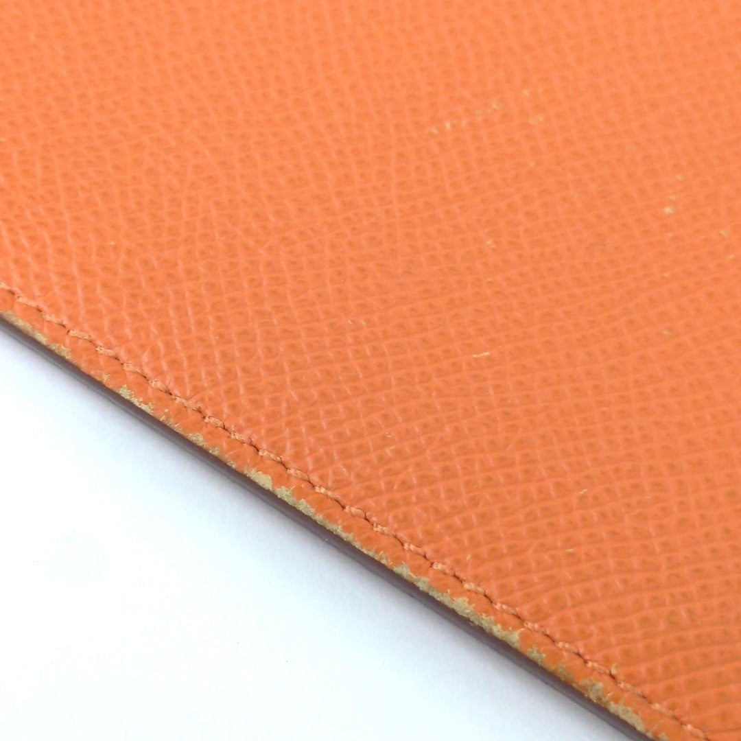HERMES Agenda Vision 2 Notebook Cover Orange Epsom Leather France 6.8x3.9in