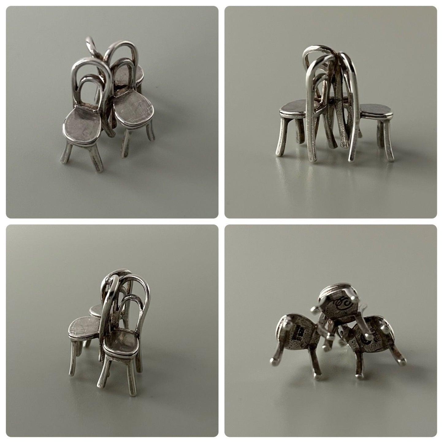 Vintage Georg Jensen # 211 Silver 925 Sunshine & Night Chair Pendant Top Charm