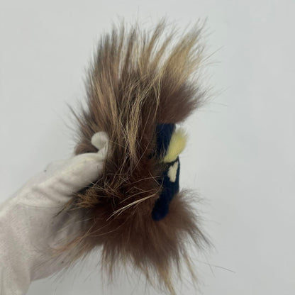FENDI Bag Bugs Eye Monster Fur Charm Key Chain Black Brown Yellow Authentic