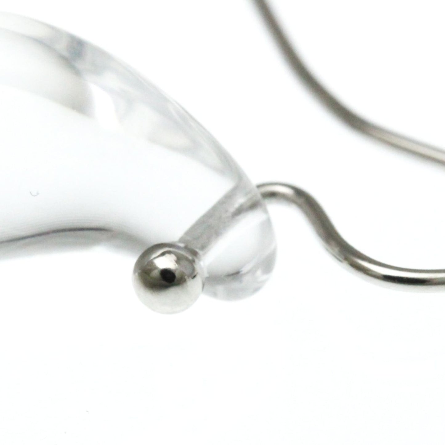 Tiffany&Co. Auth Teardrop Crystal Drop Earrings 18K WG 16.30x10 mm 0.64x0.39"
