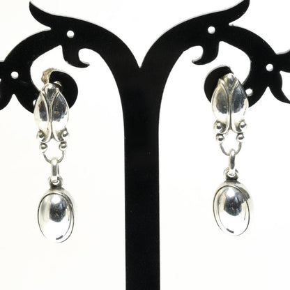 Georg Jensen # 17 earrings Sterling Silver 925S Denmark L 1.4” W 0.27"