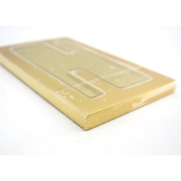 FENDI 7AS049 Zucca Logo Compact Mirror Gold Tone Plastic Accessory Vintage