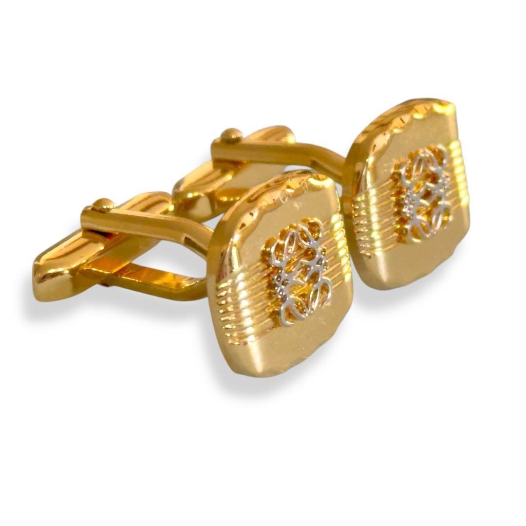 Loewe Anagram Gold Tone Cufflinks Excellent