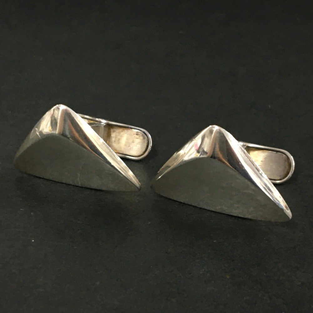 Hans Hansen Denmark Sterling Silver 925 Cufflinks Triangle Design Modernist Mens