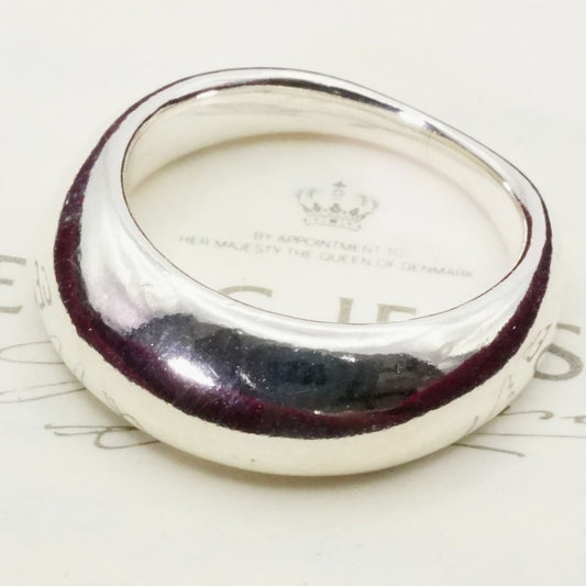 Georg Jensen # 501A Silver Curve Ring Regitze Overgaard Used Size 45 US 3.25