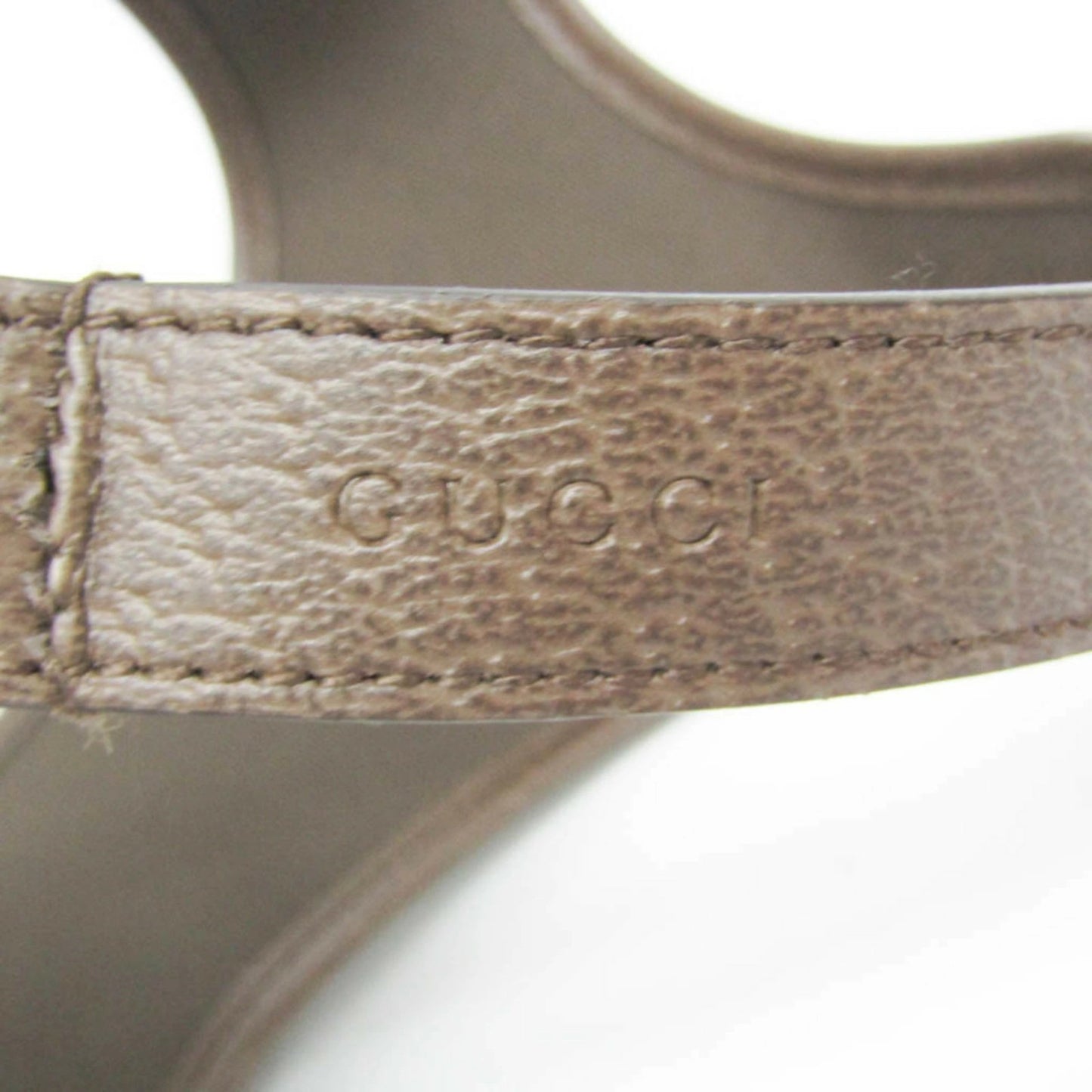 Gucci Auth GG Supreme 692964 Dog Harness PVC Leather Beige Dark Brown Used