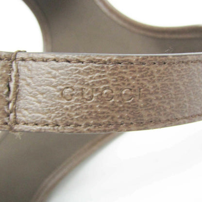 Gucci Auth GG Supreme 692964 Dog Harness PVC Leather Beige Dark Brown Used