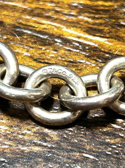 Tiffany & Co. Silver 925 Round Donut Chain Link Bracelet L 17cm 6.7in W/Box