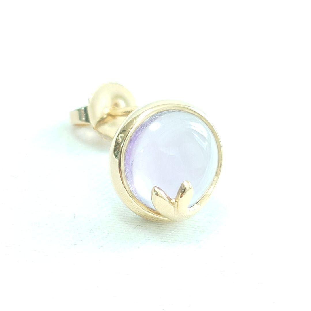 Tiffany & Co Olive Leaf Amethyst Single Earring Yellow Gold 750 18K 10.5x10.5mm