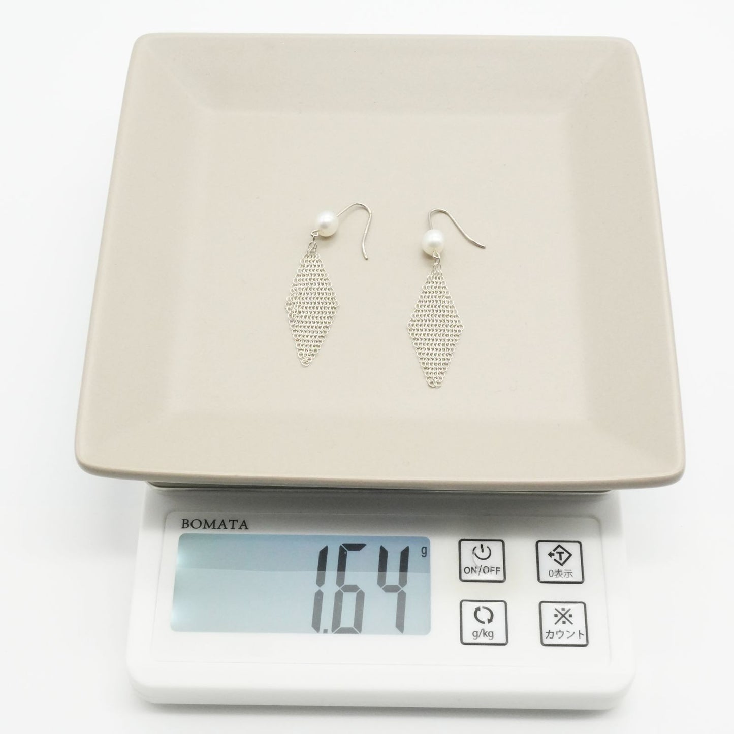 Tiffany Co Pearl Mesh Hook Earrings Sterling Silver Designer Womens Jewelry Auth