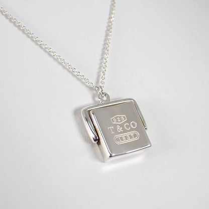 Tiffany & Co Sterling Silver 925 1837 Square Spinner Necklace L 40cm Excellent