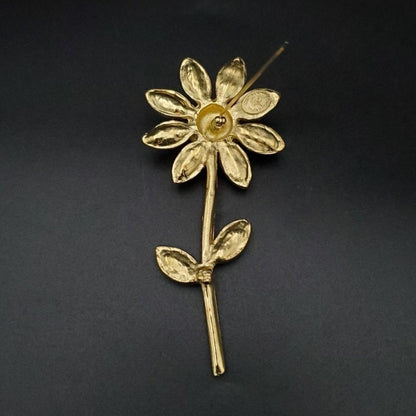Christian Lacroix Auth Vtg Floral Brooch Aurora Rainbow Crystal Rhinestone Made