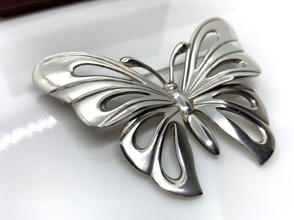 Vintage Georg Jensen # 563 Sterling Silver 925 Butterfly Brooch Excellent