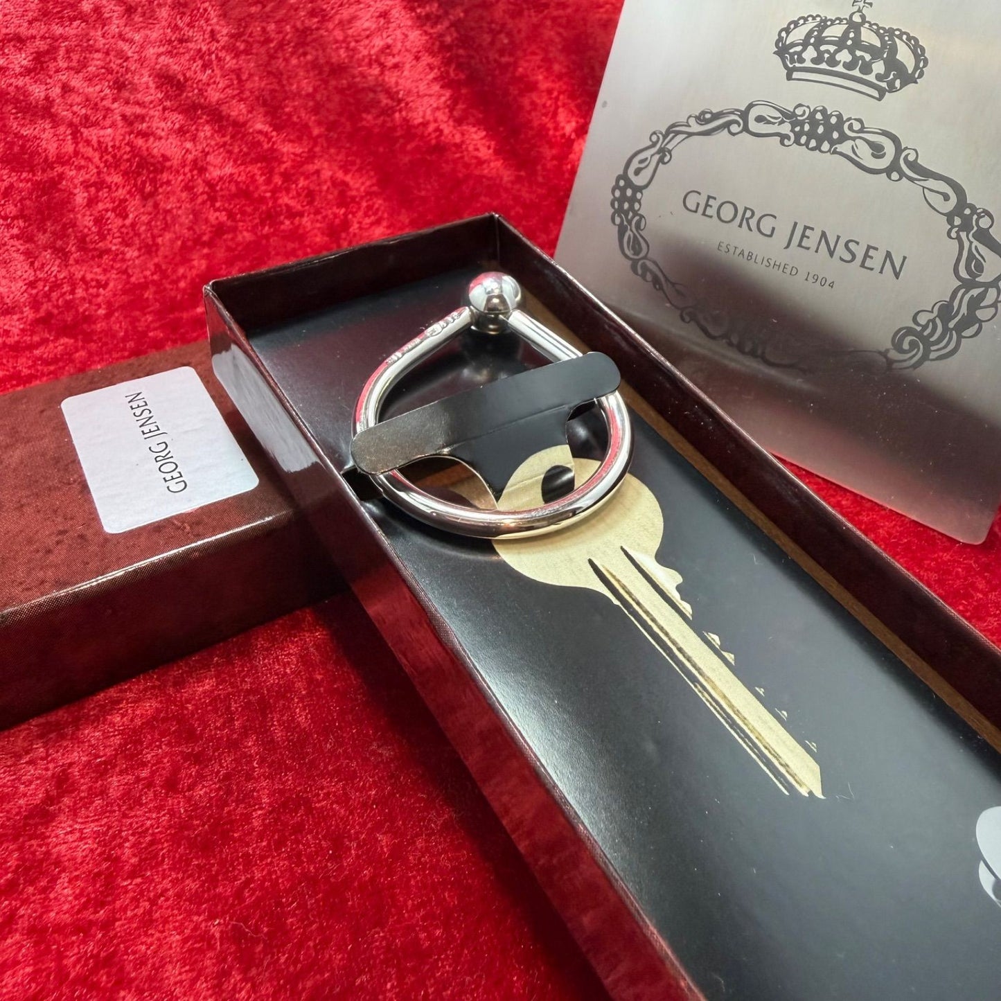 Excellent Georg Jensen # 432 Sterling Silver 925 Key Ring Key Holder