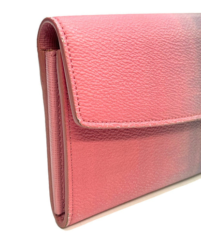 FENDI Zucca Long Wallet Trifold Pink Brown Gradient PVC Canvas Leather Women