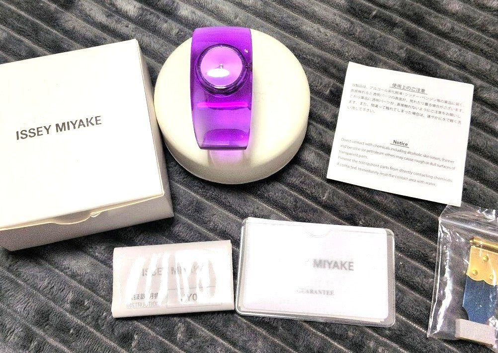 ISSEY MIYAKE O Series Bangle Watch Purple Transparent Tokujin Yoshioka Japan