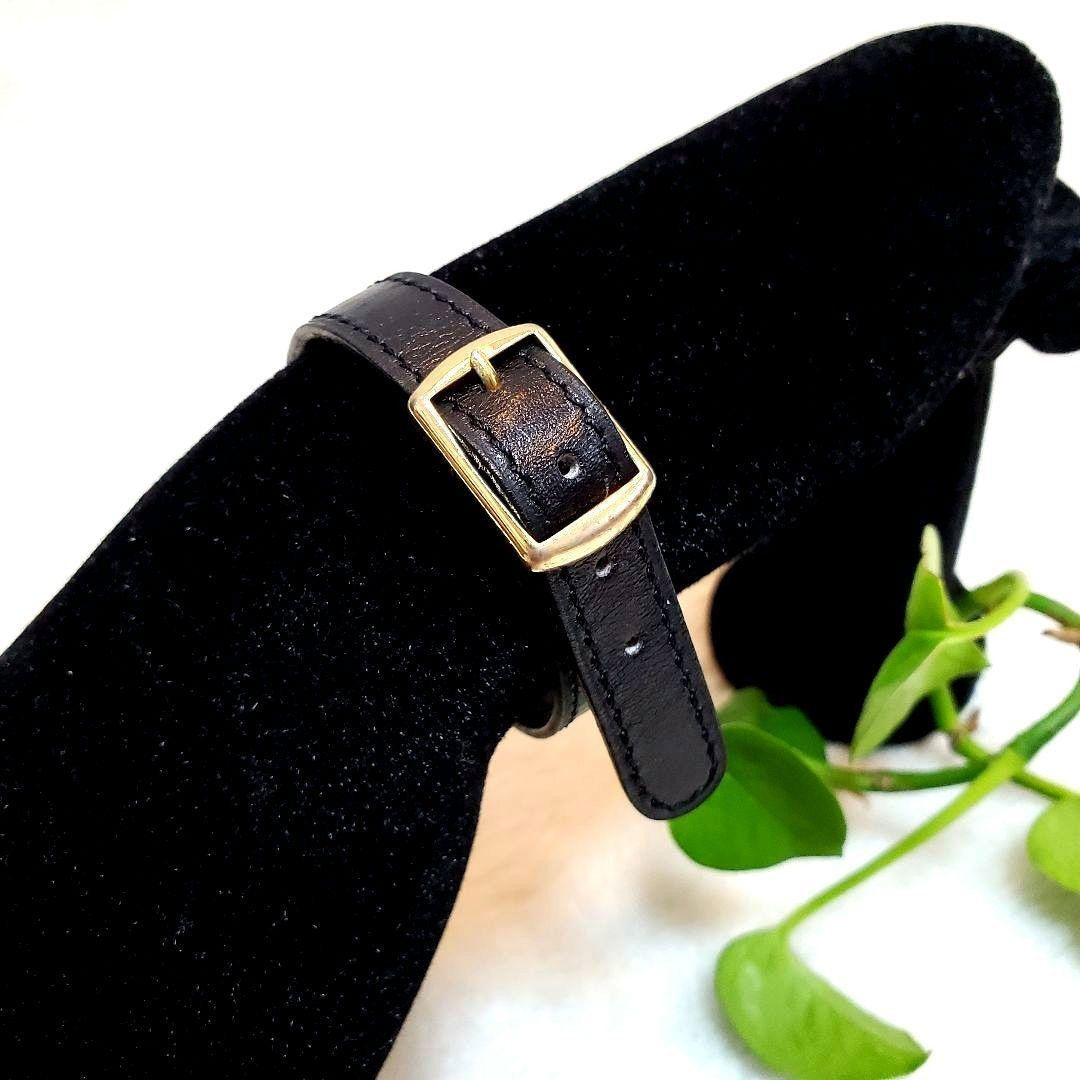 Celine Leather Bracelet Bangle Gold Hardware L 21cm 8.2in Excellent