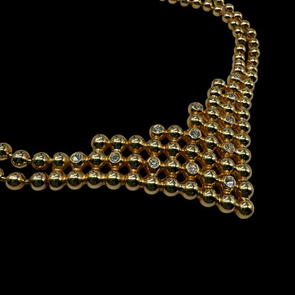 Vintage Christian Dior Gold Plated Rhinestone Choker Necklace Used Excellent