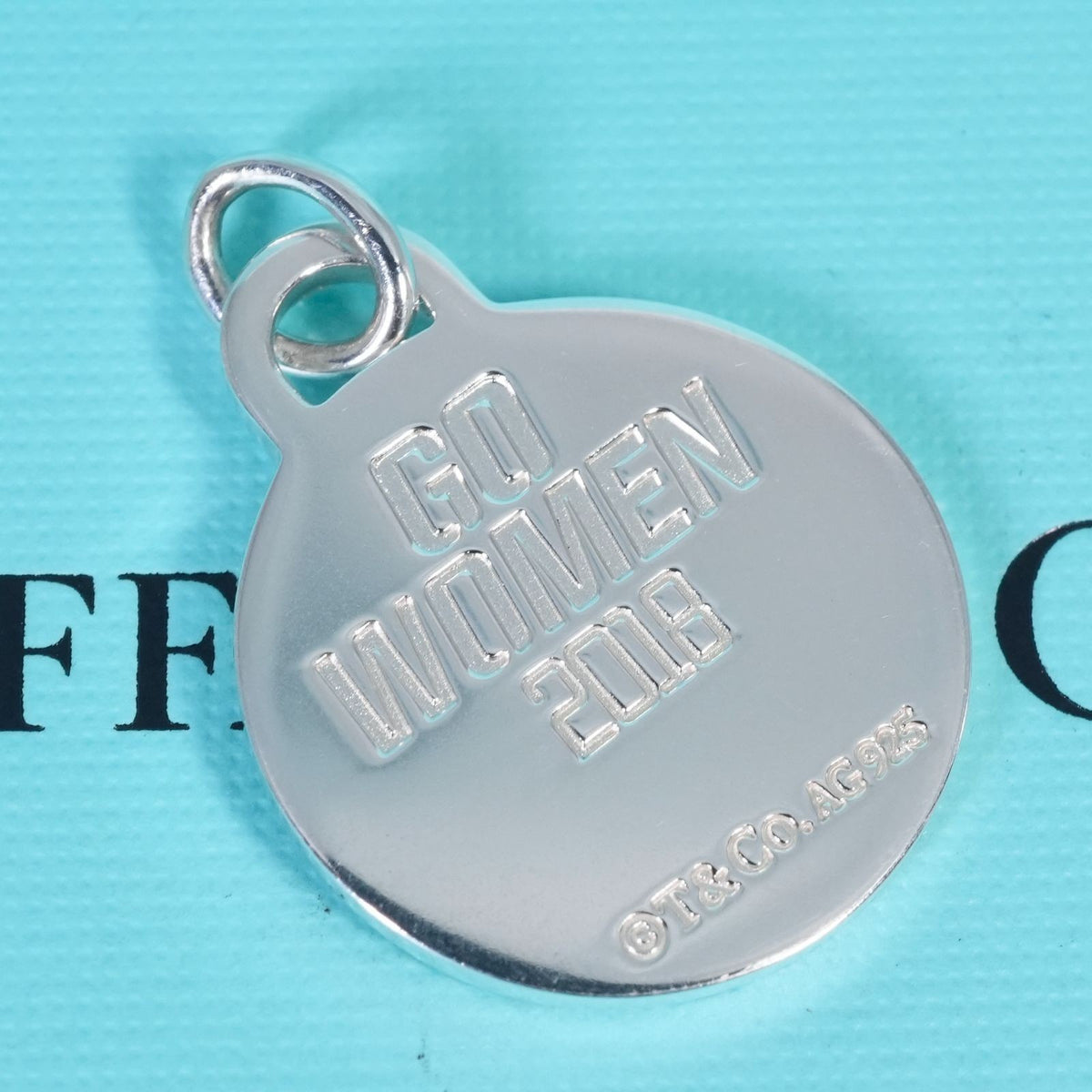 Tiffany & Co Sterling Silver 925 Go Women Marathon 2018 Pendant Top Charm